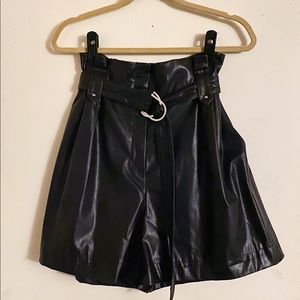 Women’s High-Waist Faux leather Shorts